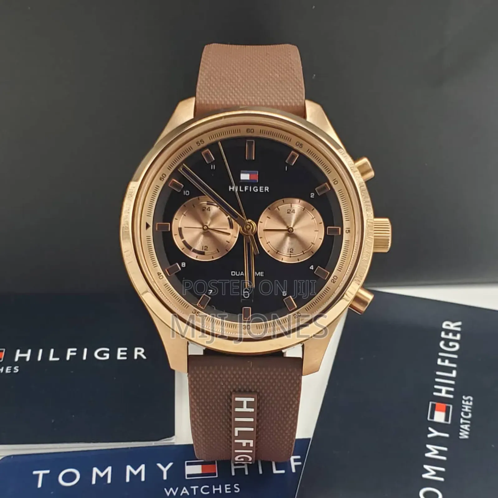 *Tommy Hilfiger Dual‐Time Rubber Battery Watch*