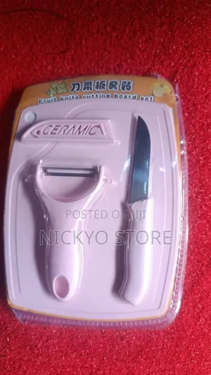 Ceramic Knife Peeler Set (With Cutting Board)