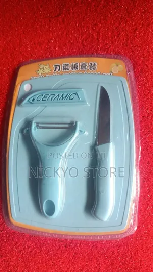 Ceramic Knife Peeler Set (With Cutting Board)