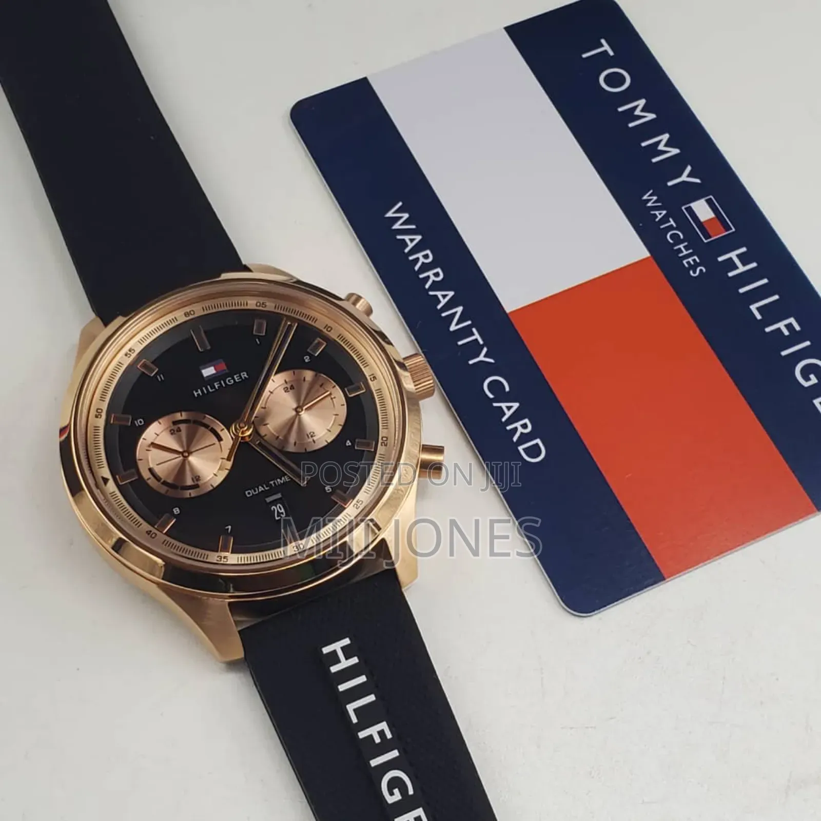 Hilfiger Dual Time Black Strap Watch