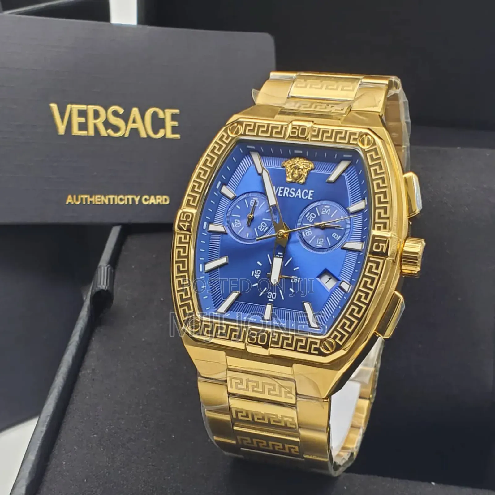 *Versace‐Inspired Chain‐Strap Battery Watch*