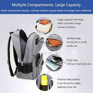 Premium Boys Multi-pocket School Backpack With Night Reflection