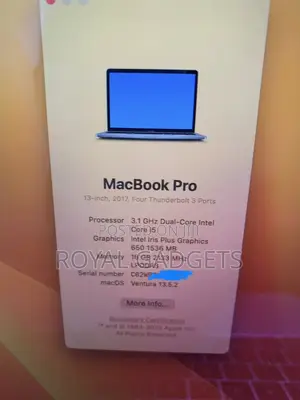Laptop Apple MacBook Pro 2017 16GB Intel Core i5 SSD 256GB