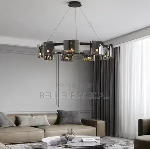 Matte Black Glass Led Chandelier