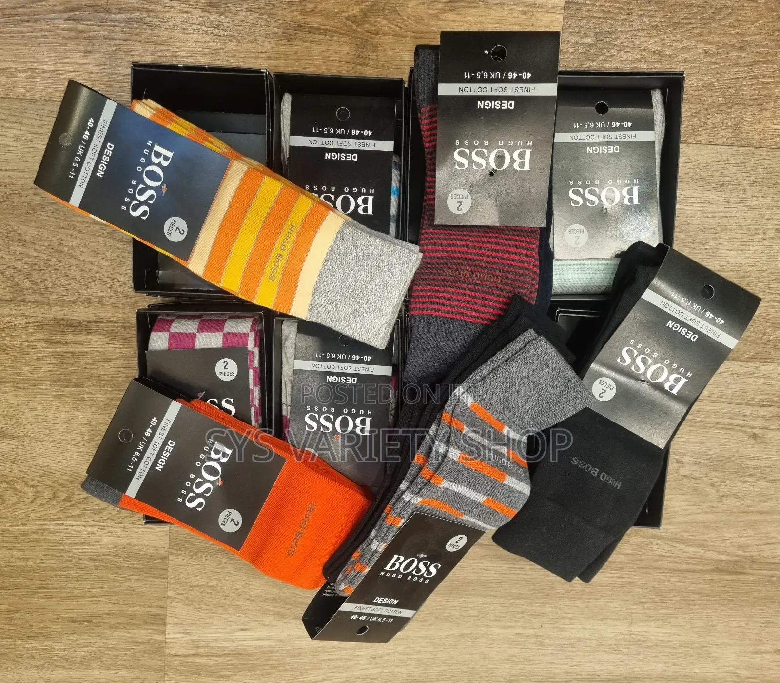 2 in 1 Hugo Boss Socks Finest Wool Cotton Socks