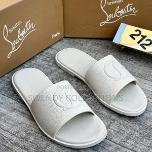 Luxury White Leather Slippers