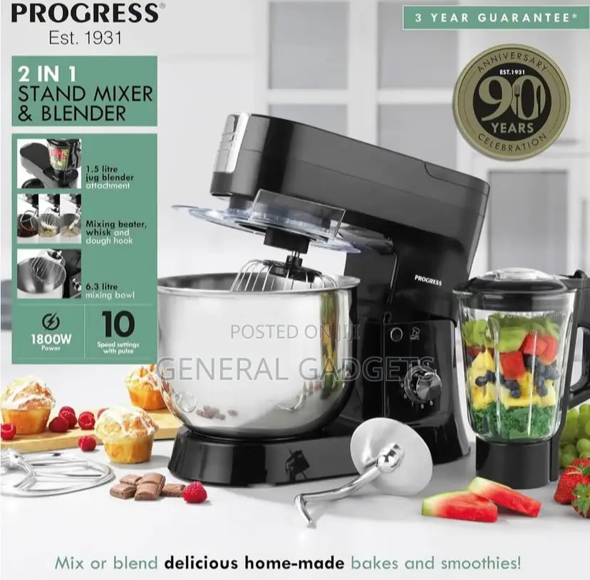 Progress 2 in 1 Stand Mixer + Blender (1800w)