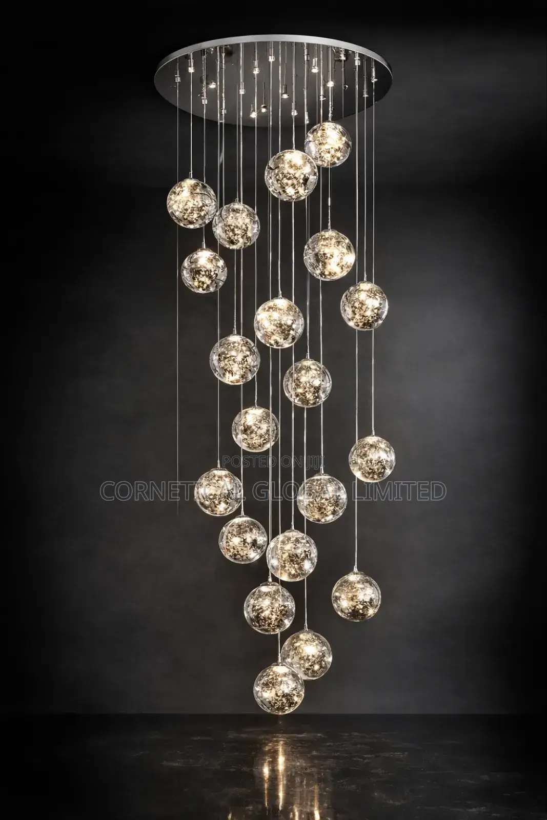 Modern Glass Globe Cluster Chandelier