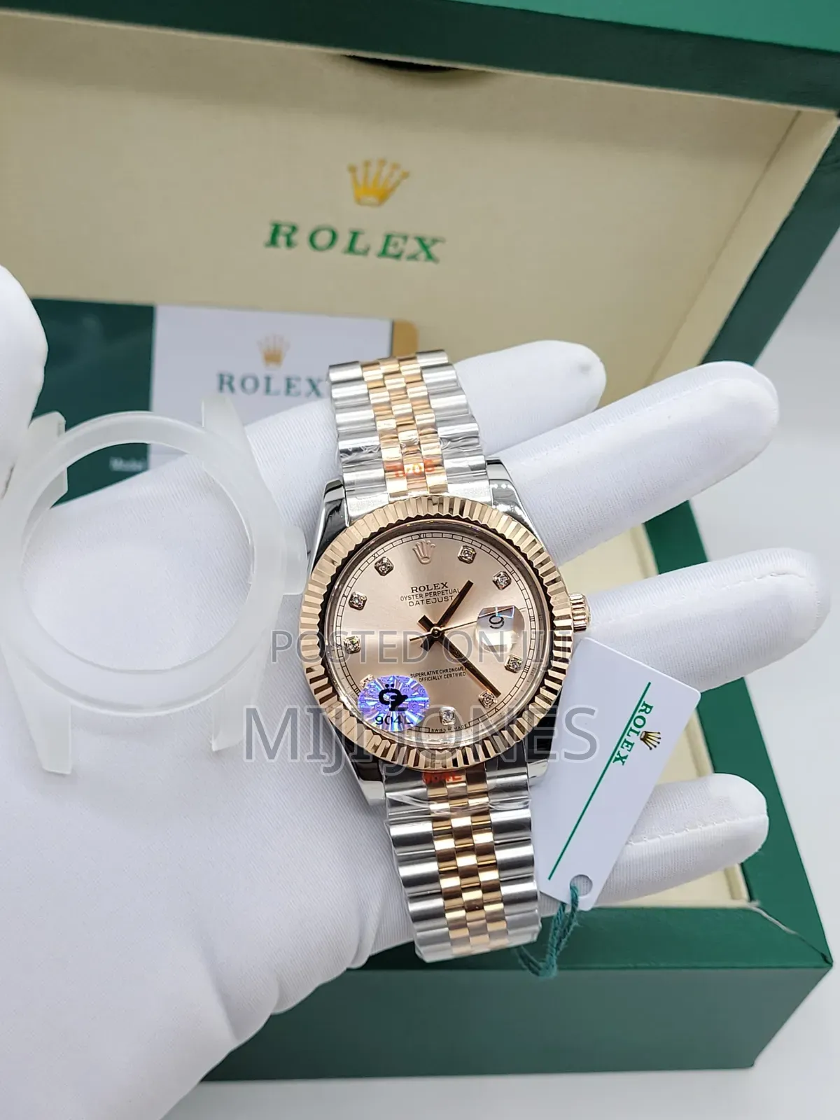 Super Clone Silver & Rose Gold Chain & Dial Datejust – Fresh Elegance