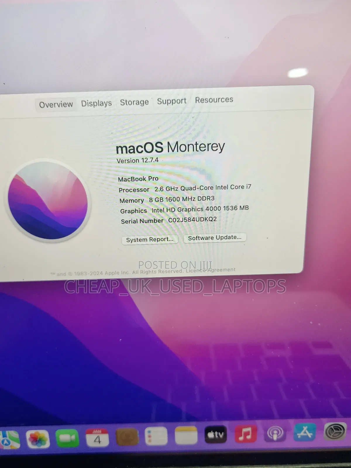 Laptop Apple MacBook Pro 2012 8GB Intel Core I7 SSD 256GB