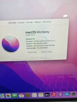 Laptop Apple MacBook Pro 2012 8GB Intel Core I7 SSD 256GB