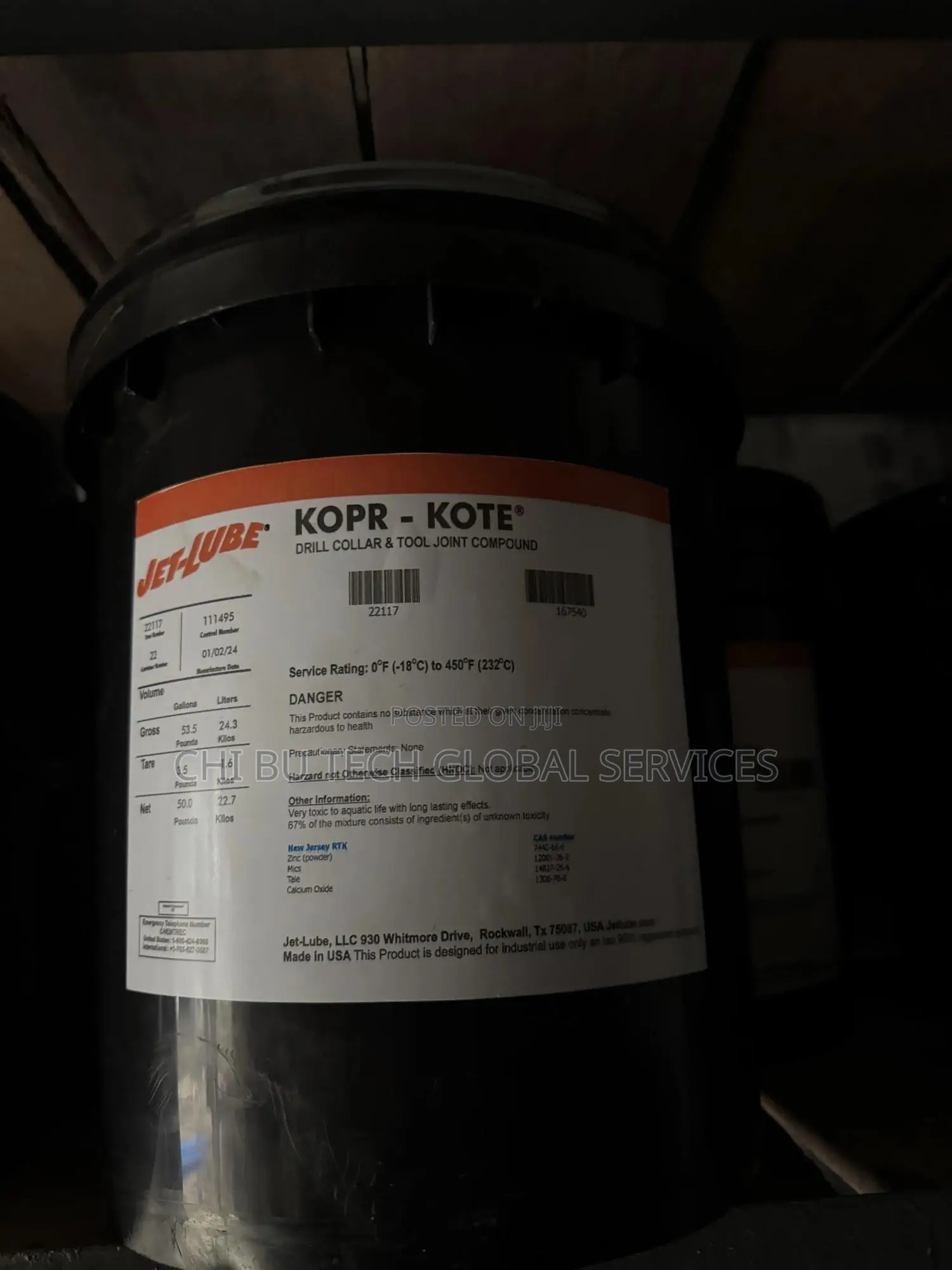 Jet-lube Kopr-kote Drill Collar Tool Joint Compound.