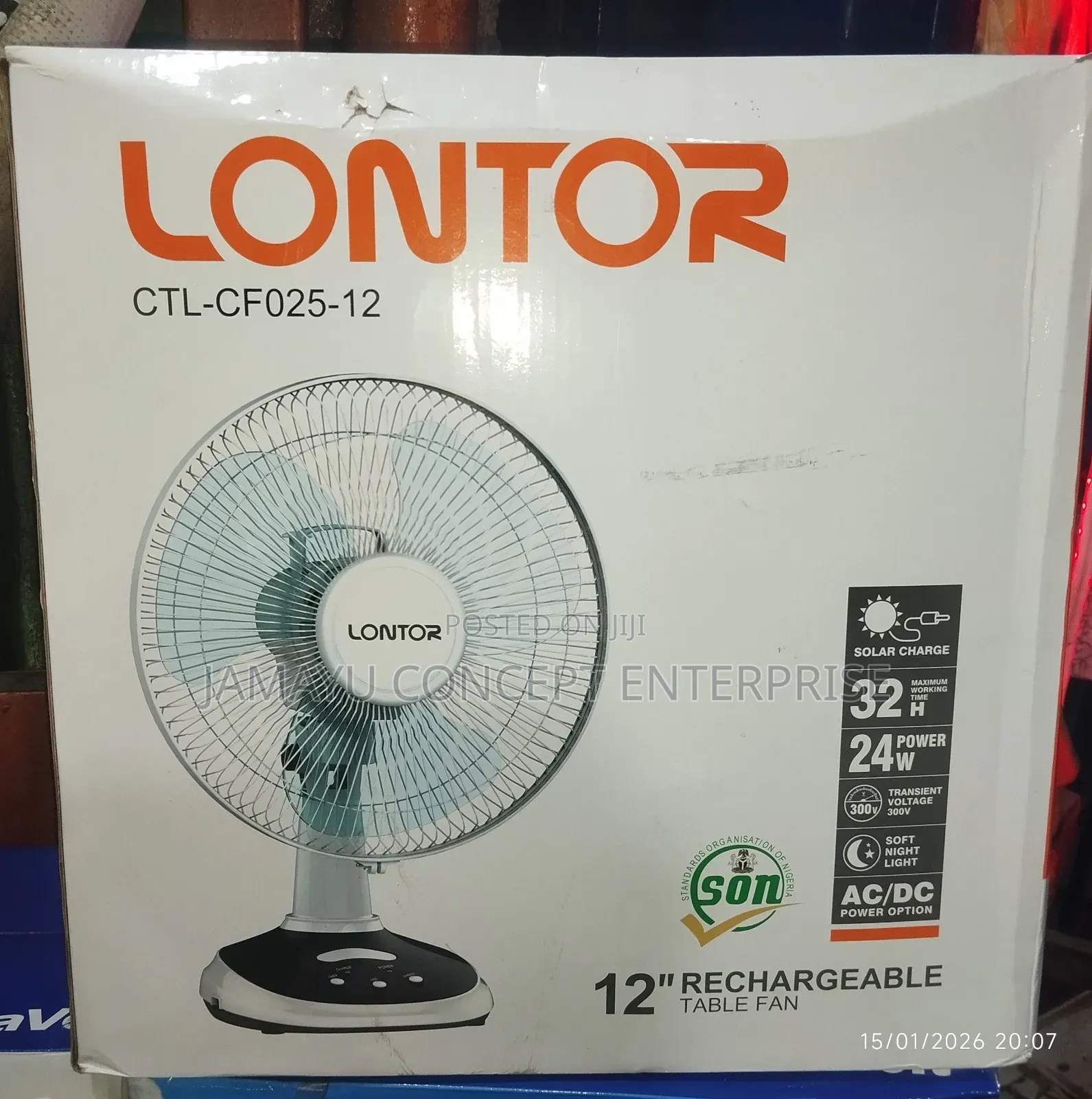 Lontor 12 Inch Rechargeable Table Fan Cf025-12 in Surulere - Home ...