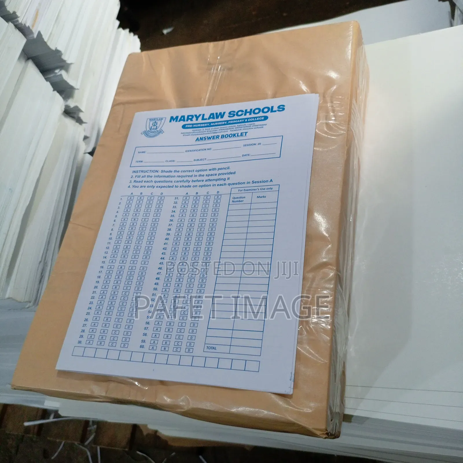 Exam Answer Booklets | Exam Sheets For Schools
