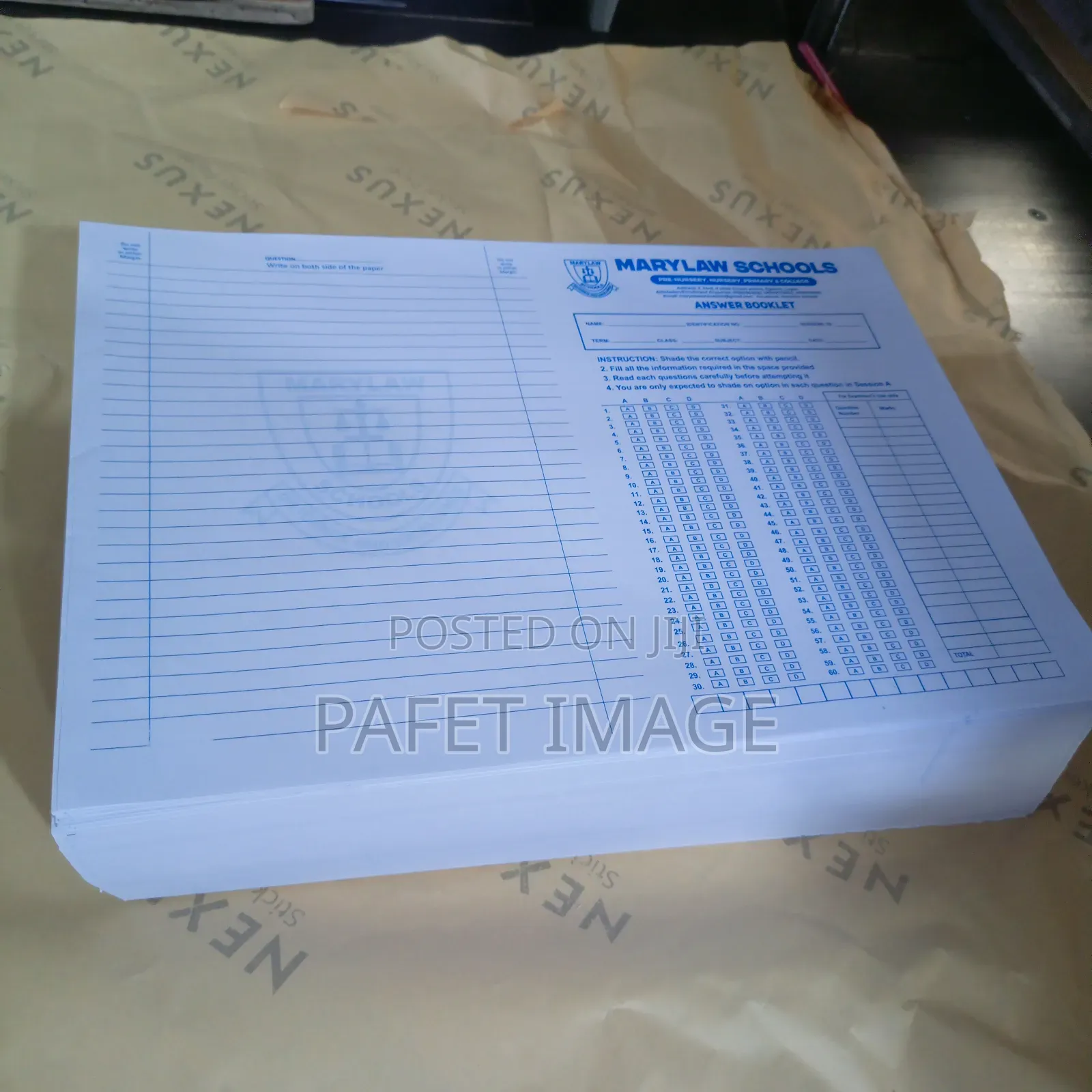 Exam Answer Booklets | Exam Sheets For Schools