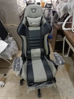 Gaming Chair With Foot Rest and Headrest/Ash and Grey Colour