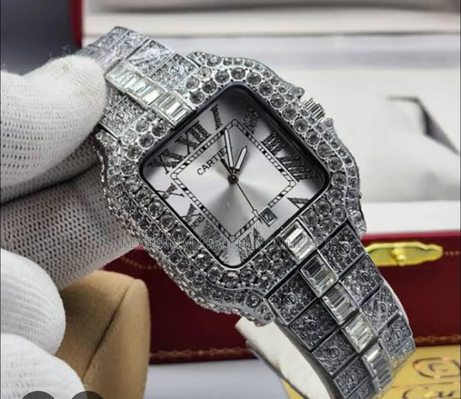 'High Quality Stoned Wrist Watch (Chain)