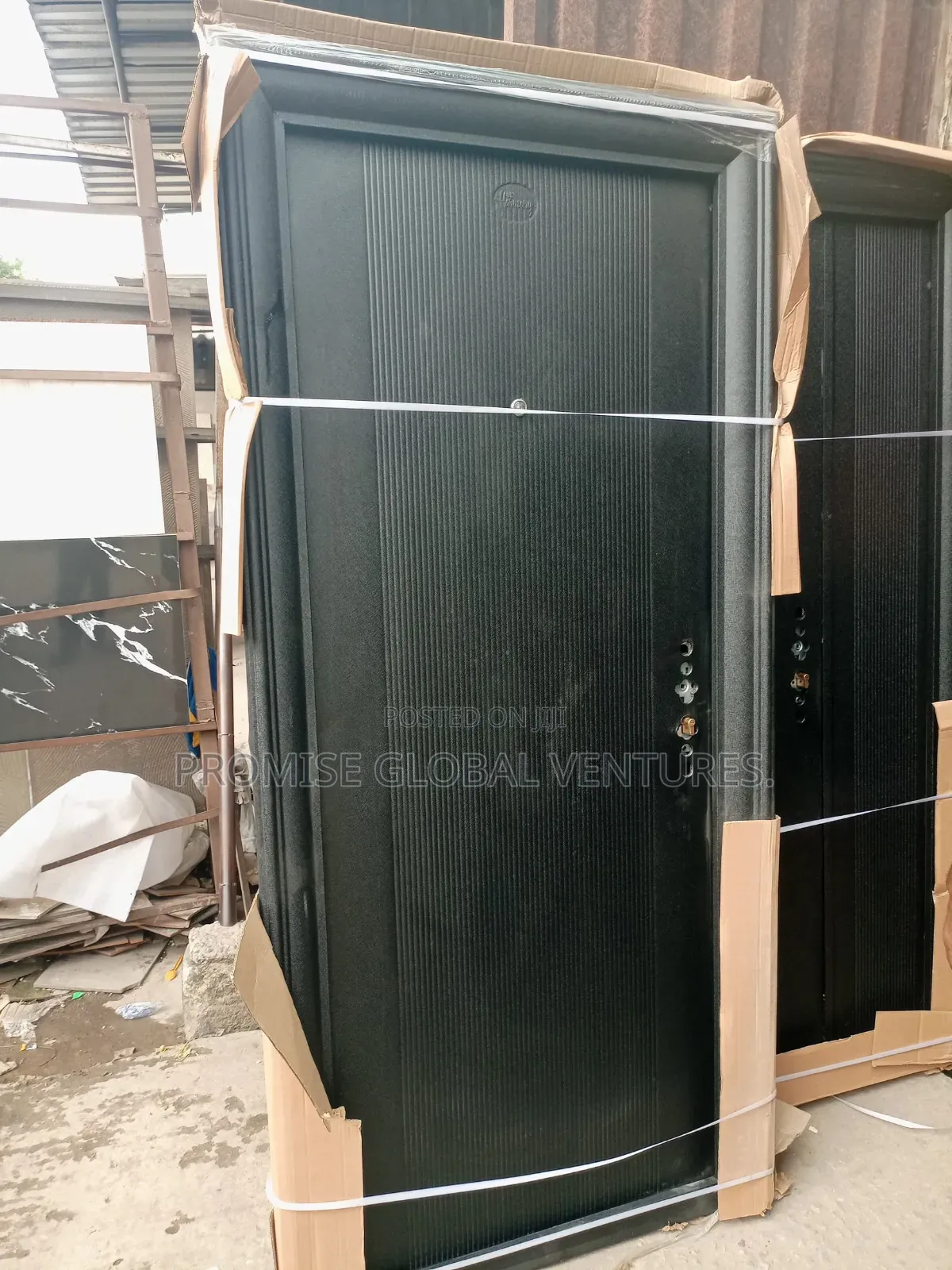 3ft Black Steel Door
