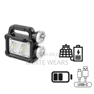 Double Bulb Torch Light Solar Rechargeable Lamp Flashlight