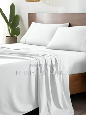 White Striped Designed Bedsheet And Duvet