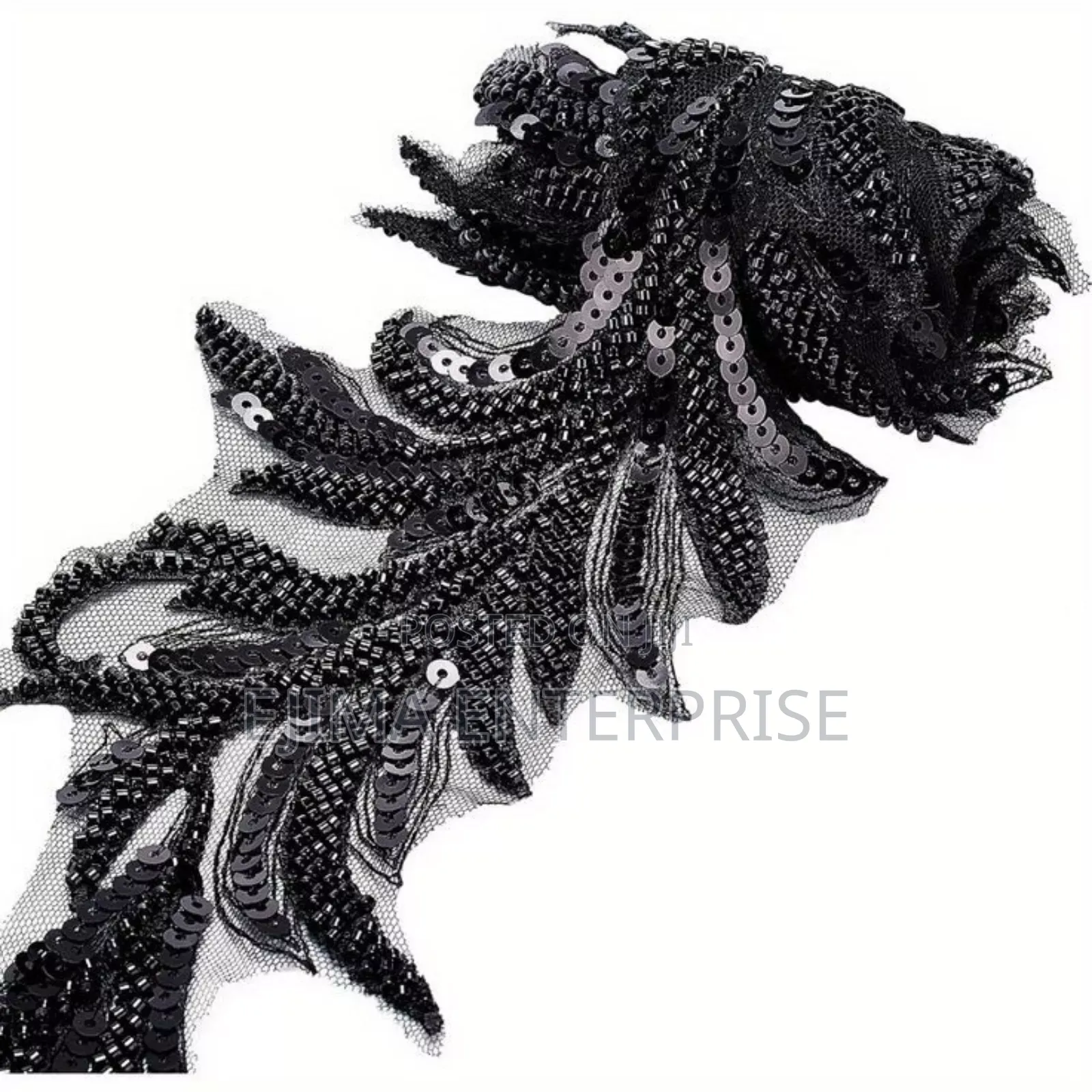 Beaded Flower Rhinestone Trimming by Yards