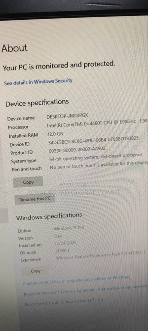 Desktop Computer Lenovo ThinkCentre M700 12GB Intel Core I5 SSD 256GB