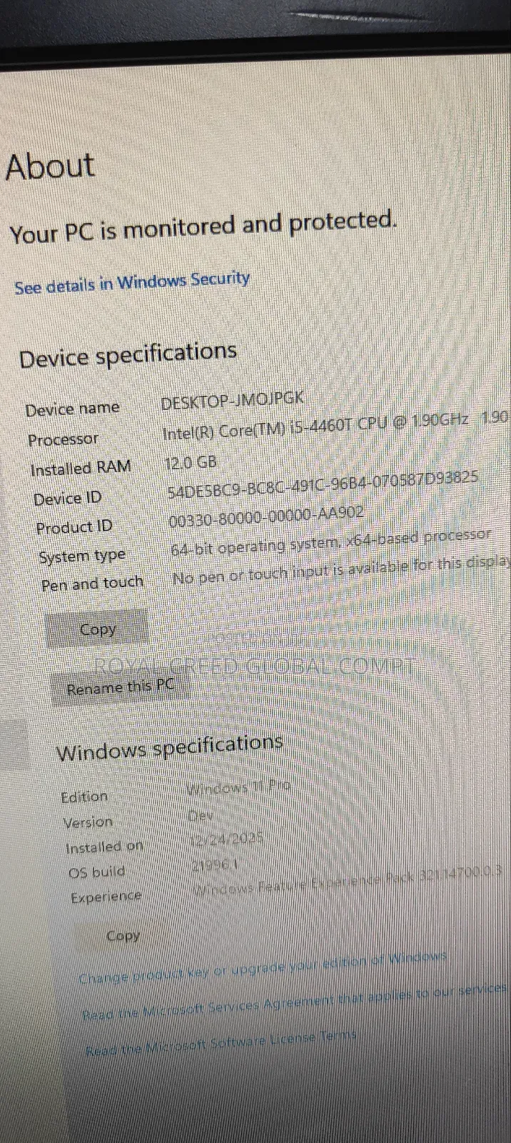 Desktop Computer Lenovo ThinkCentre M700 12GB Intel Core I5 SSD 256GB