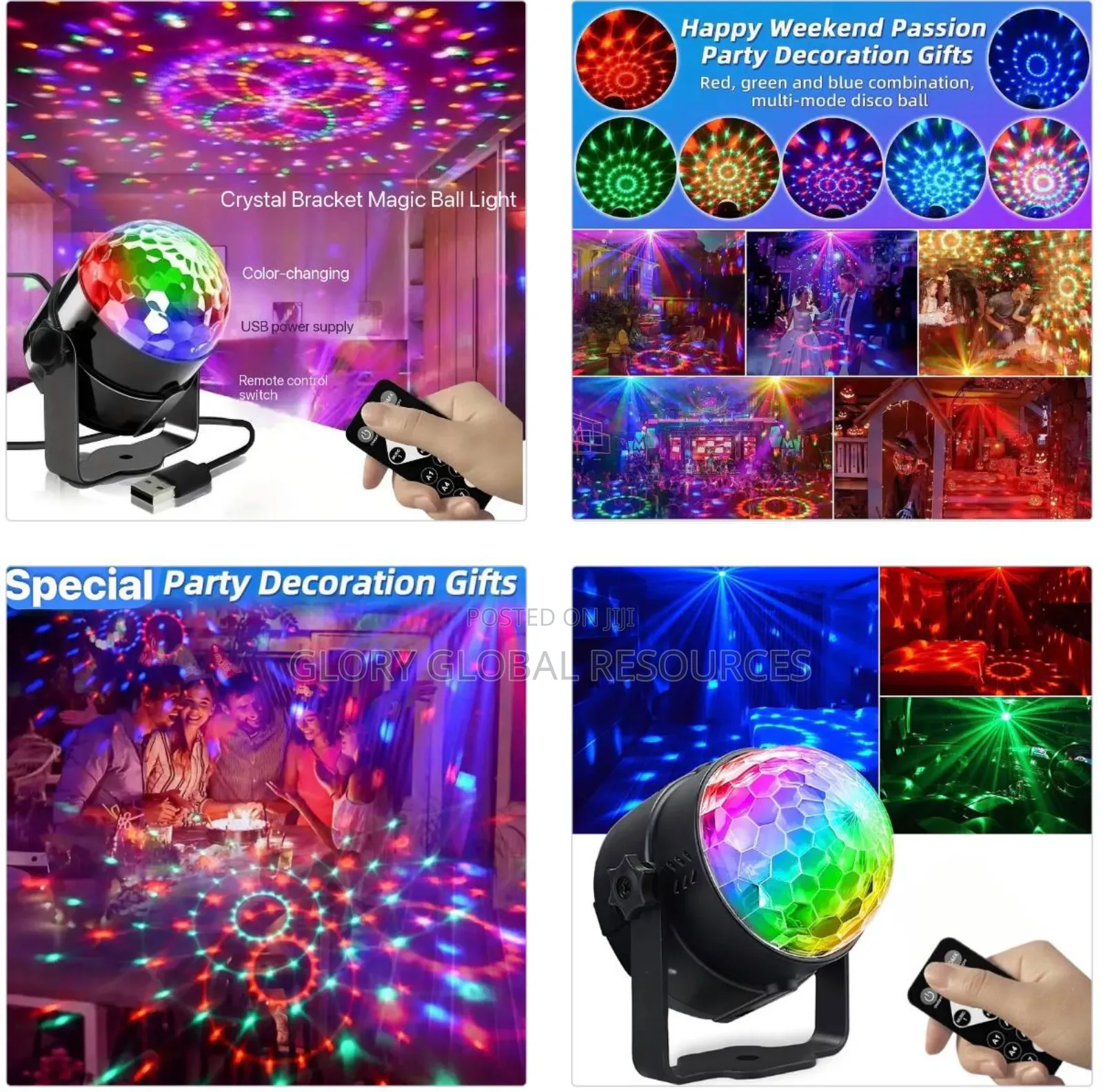 Usb-operated Colour Changing Led Party Light + Remote Control