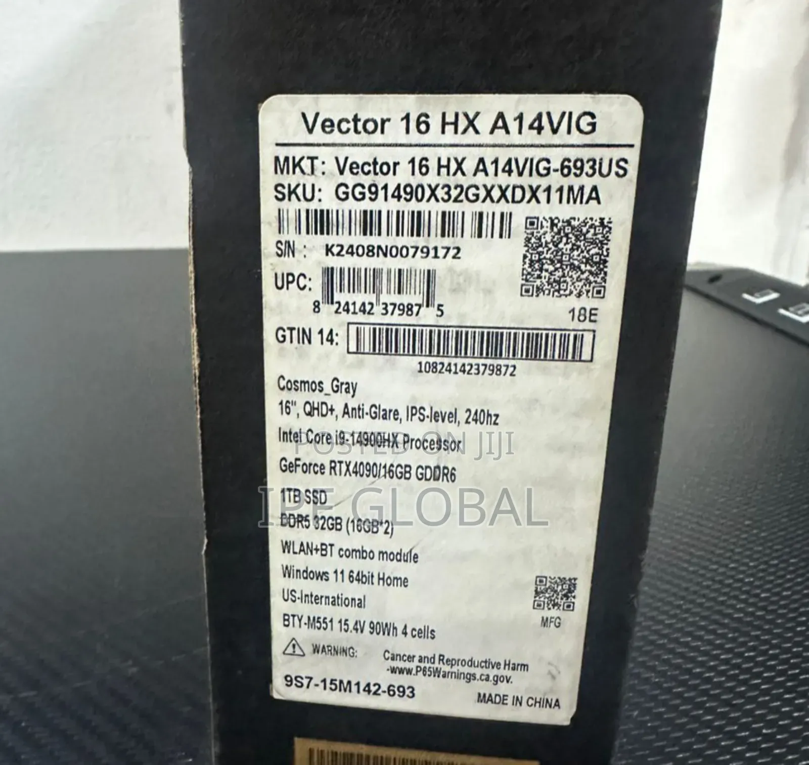 New Laptop MSI 32GB Intel Core I9 SSD 1T