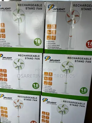Dp Light Rechargeable Solar Fan With Panel and Two Bulbs 18 Inches