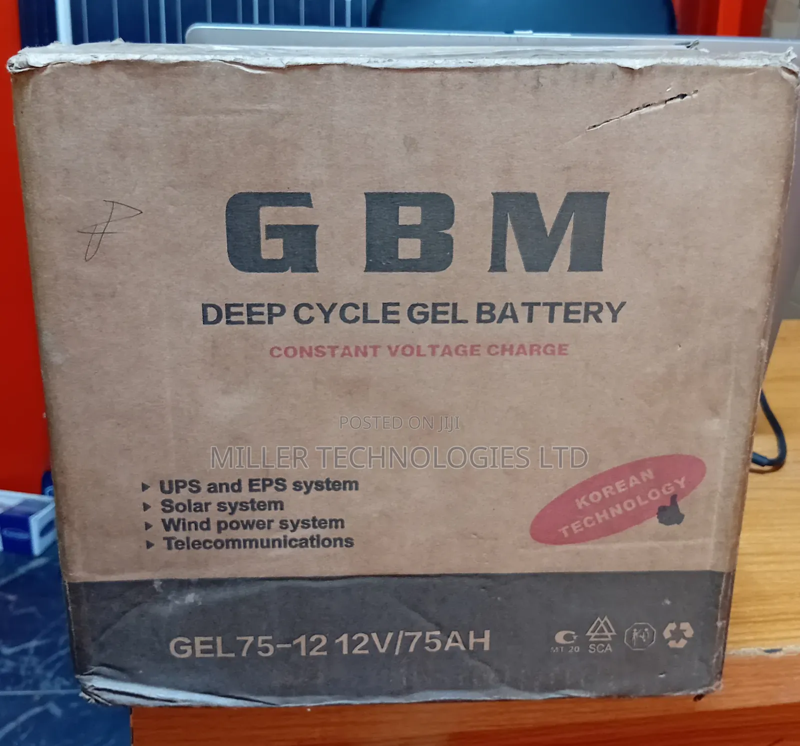 GBM Dry Cell Batter 75ah 12v