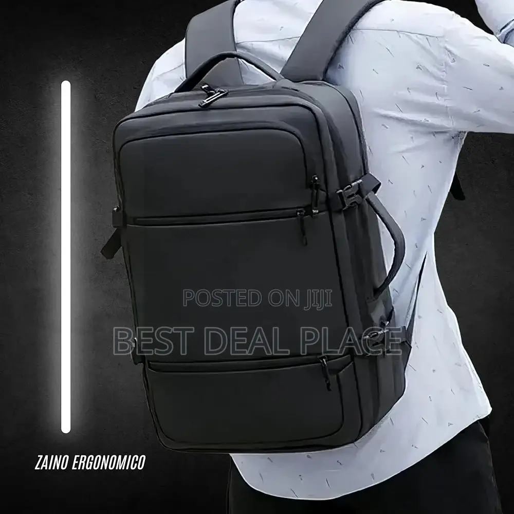 17' Large Capacity Men's Usb Port Backpack, Waterproof