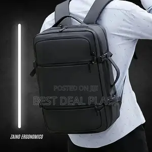 17' Large Capacity Men's Usb Port Backpack, Waterproof