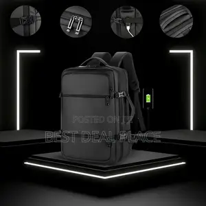 17' Large Capacity Men's Usb Port Backpack, Waterproof