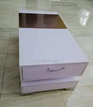 Center Table With Glass and Drawer