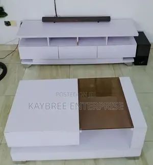 Center Table With Glass and Drawer