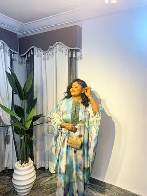 Luxury Silk Bubu, Beaded Neckline and Sleeve.