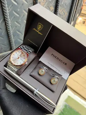 Poedagar Watch Cufflink And Pen Set With Branded Carier Bag