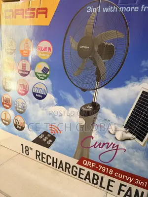 Qasa Rechargeable Fan With Solar Panel