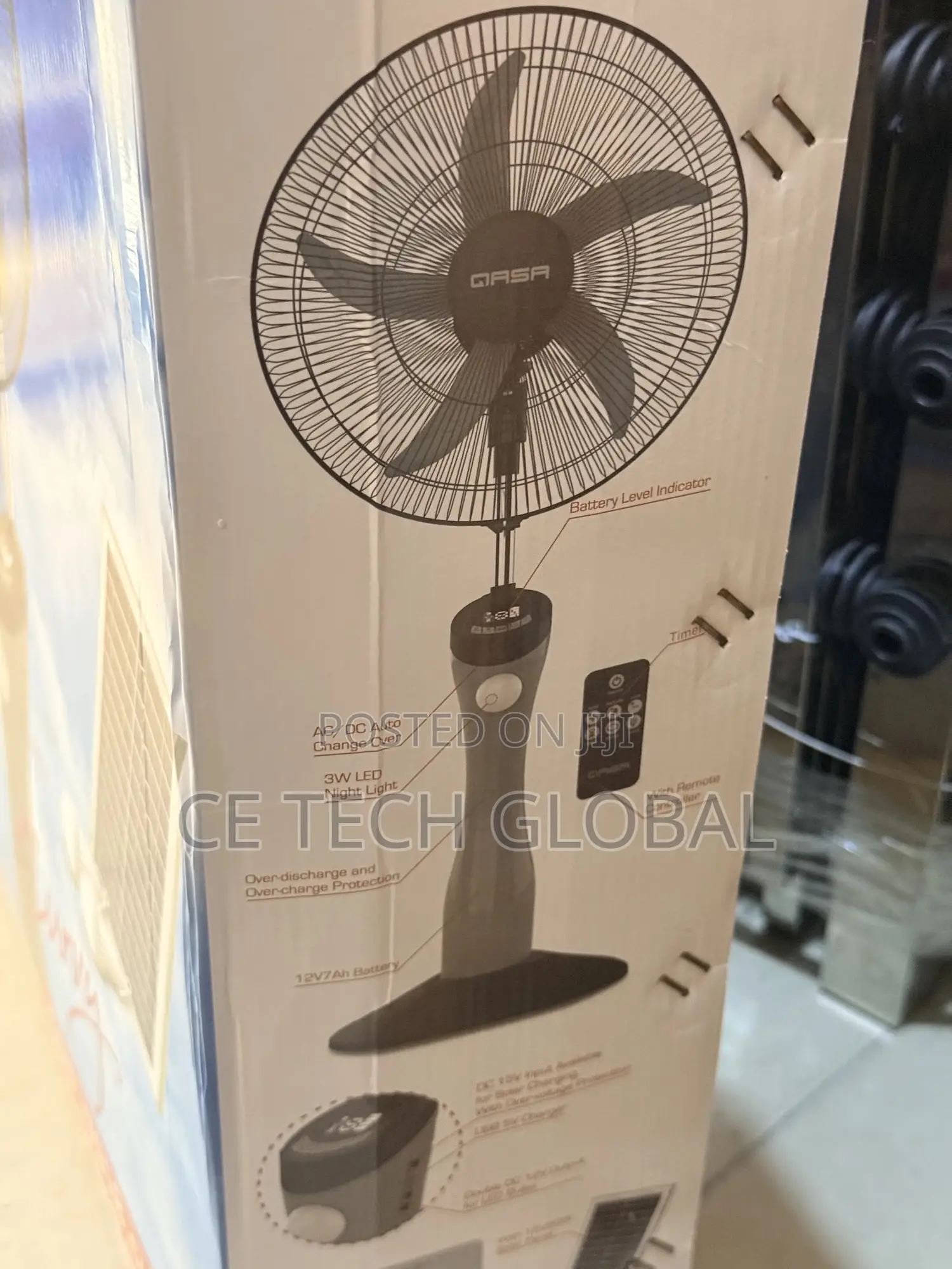 Qasa Rechargeable Fan With Solar Panel