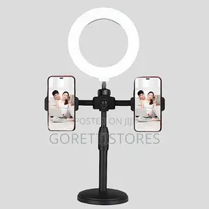 Desktop Ring Light With Dual Phone Holder