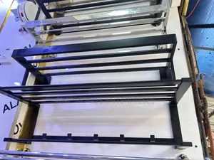 Square Multiple Towel Rail Black