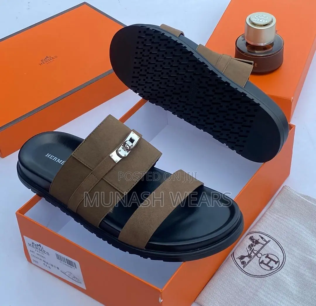 Hermes Leather Slipers 40-46