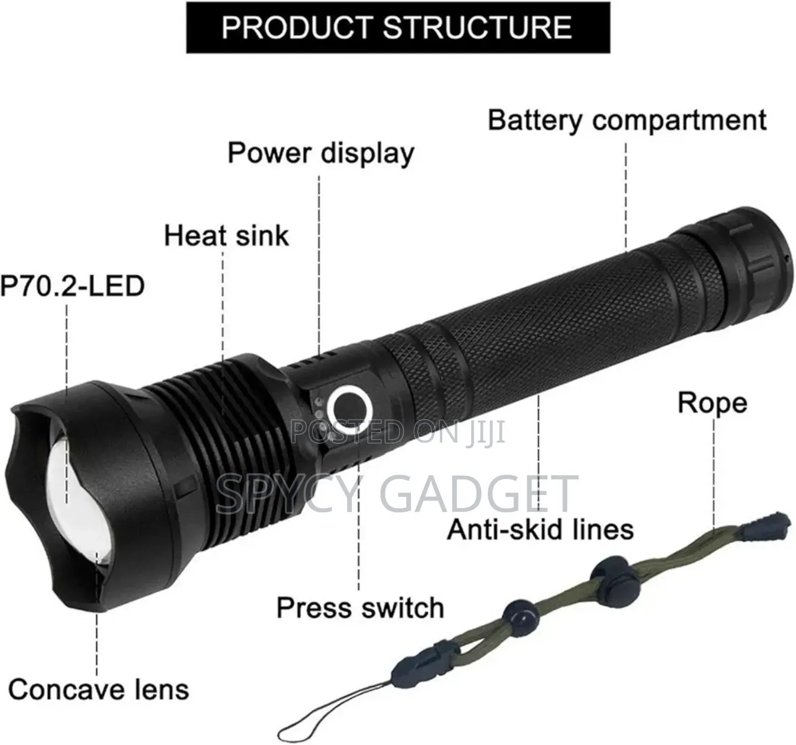 P70 Metal Body Rechargeable Flashlight