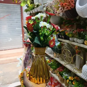Gold Table Basket Flower Available