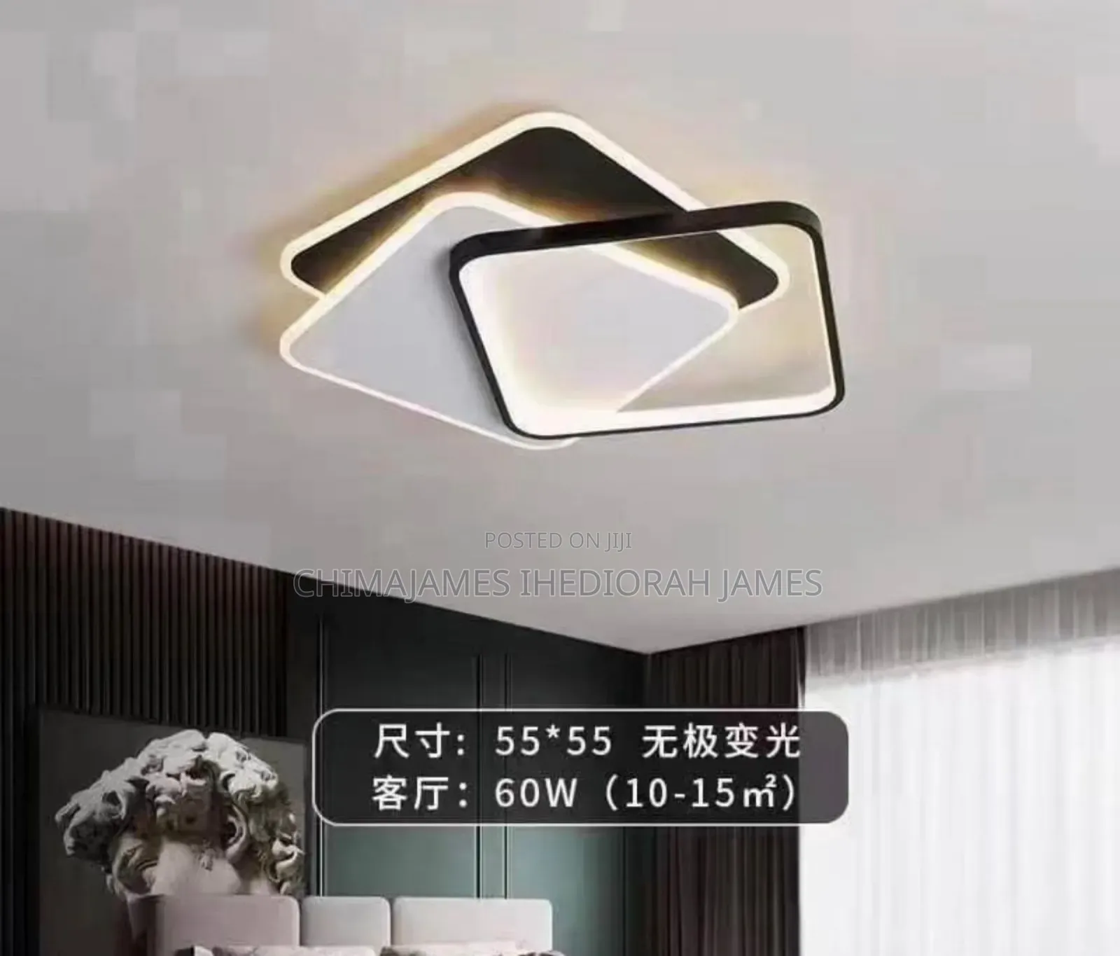 Black White Modern Led Chandelier Lighting for Living Study Room Light