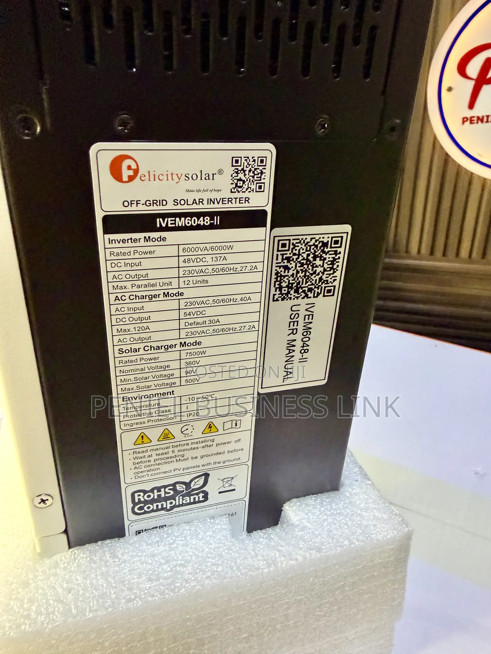 Felicity 6kva 48volts Hybrid Inverter Ivem