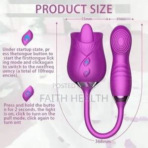 2 in 1 Dual-Action Rose Vibrator Anal Plug Powerful Clitoris Sucker
