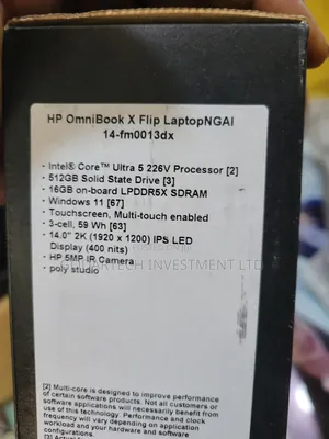 New Laptop HP OmniBook X Flip 14" 16GB Intel Core Ultra 5 SSD 512GB