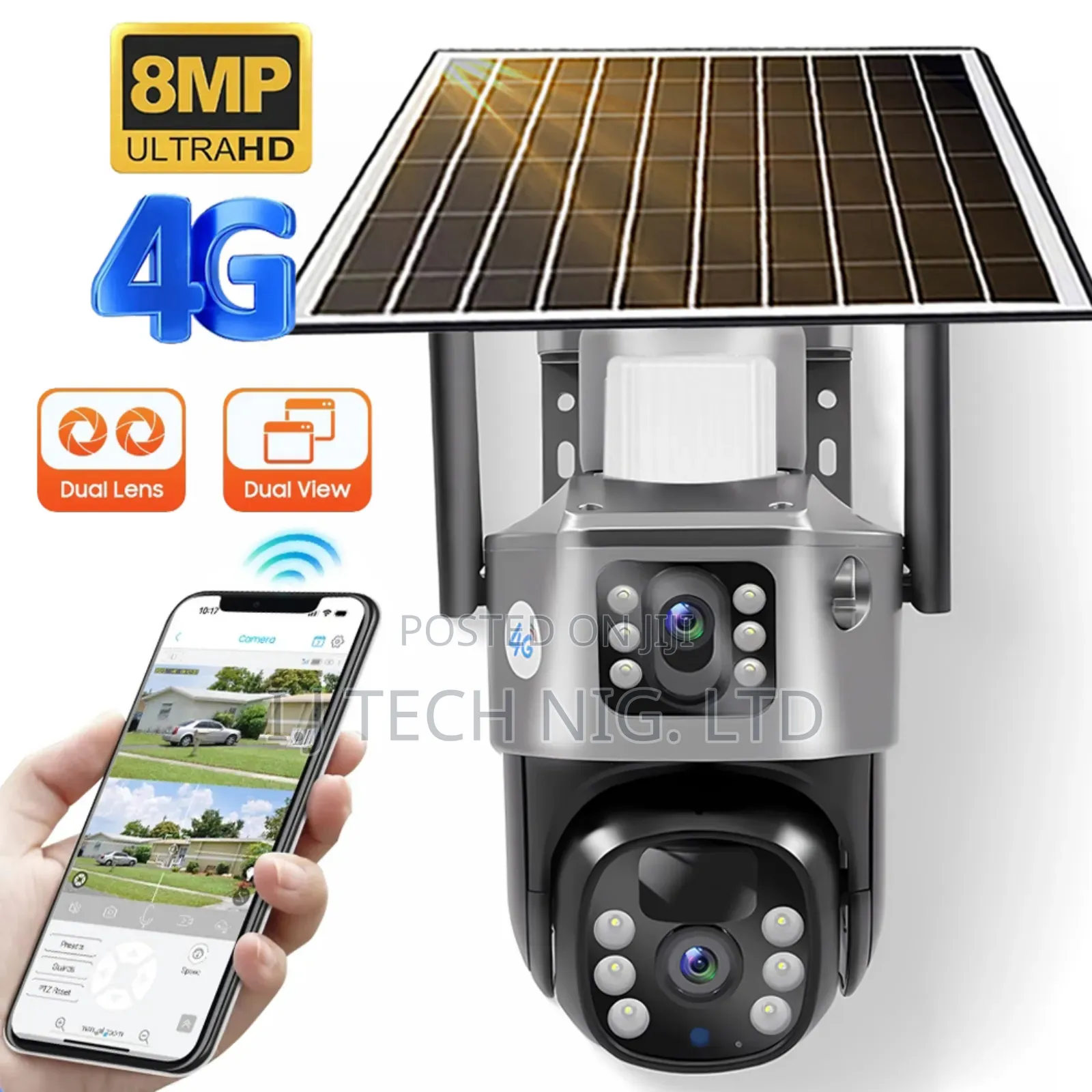 Dual Lens Solar Camera V380 Pro